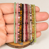 4mm Faceted Gemstone Bead Bracelets – Adjustable