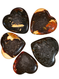 Indonesian Blue Amber Hearts 2–2½ Inch | UV Fluorescent | Choose Your Heart