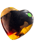 Indonesian Blue Amber Hearts 2–2½ Inch | UV Fluorescent | Choose Your Heart