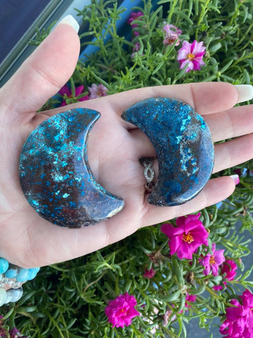 Chrysocolla Moons for Tranquility & Peace